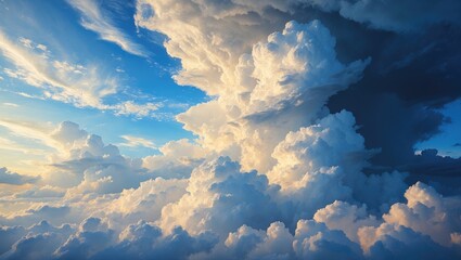 The white and grey clouds of an approaching summer storm