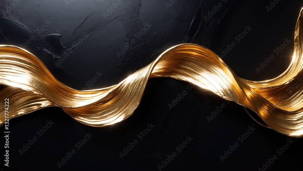 Poster a background image featuring silver intersecting streamlines created with a brush against a black ba