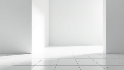 White empty exhibition booth stand designed for mockups, both sides open for indoor and outdoor use. Blank exhibition trade show booth. 3D rendering.