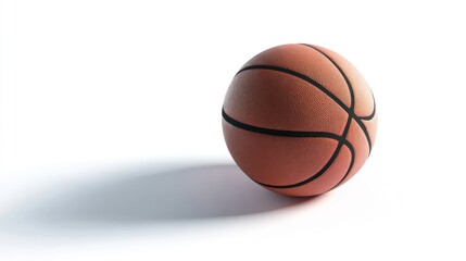 Obraz premium A classic basketball on a clean white background ideal for sports fitness and recreation the