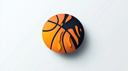 Stylish Basketball Design with Abstract Flames and Modern Art Elements for Sports Fitness and