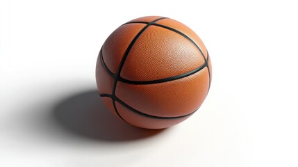 Obraz premium A classic basketball on a clean white background ideal for sports fitness and recreation the