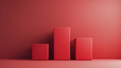 View from above of a rising chart or diagram composed of blocks against a backdrop. Concept of business, sales, and upward dynamics.