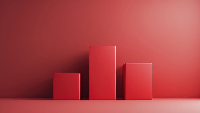 View from above of a rising chart or diagram composed of blocks against a backdrop. Concept of business, sales, and upward dynamics.