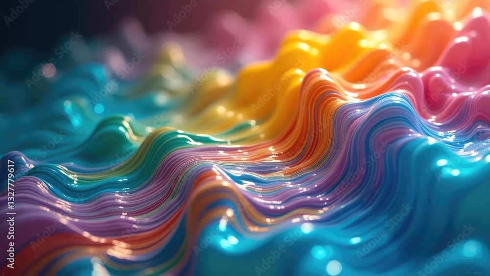 Poster psychedelic abstract created by light interference on the surface of a soap bubble.