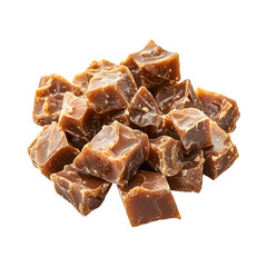 Caramel Toffee Bits and Chocolate Chunks Isolated on Transparent Background