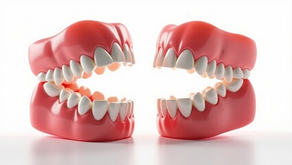 Obraz premium Teeth, observed from the mouth, isolated with a path.