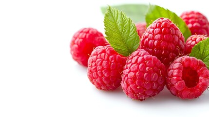 Raspberry on white background