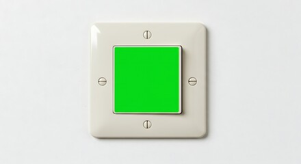 Modern light switch with vibrant green screen for customizable display