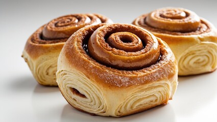 Isolated objects traditional round baked roll on a white background.