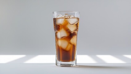 Ice tea milk separated against a white backdrop.
