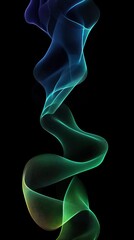 Naklejka premium Colorful swirling smoke pattern on a black background