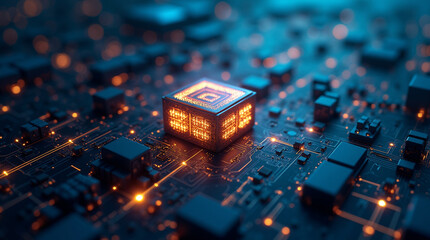 Exploring the Heart of Technology: A Close-Up View of Circuit Boards, Microchips, and Semiconductors in Electronics and Engineering
