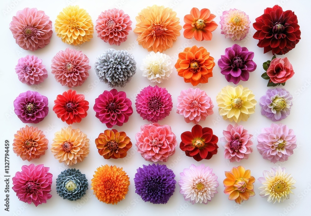 Aufkleber a vibrant array of colorful flowers displayed in an artistic arrangement showcasing varieties of sha