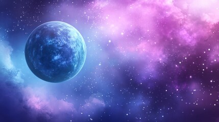 Obraz premium Cosmic Planet in Nebula