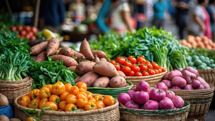Street vendor offering fresh vegetables