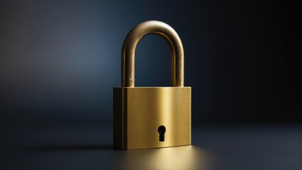Naklejka premium Padlock on dark backdrop.