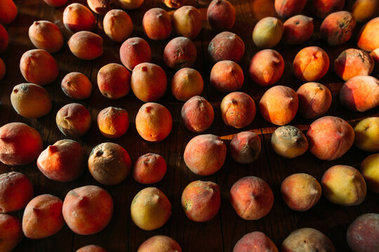 Peaches on the table