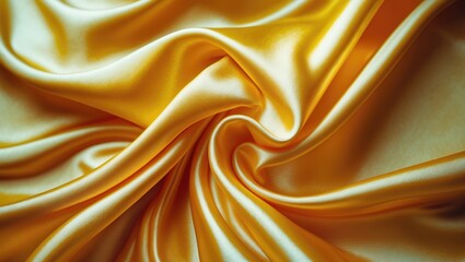 Fototapeta premium Yellow silk fabric. Texture. Background. Template. This fabric is ideal. Its texture feels wonderful, has a subtle sheen, and displays a lovely color.