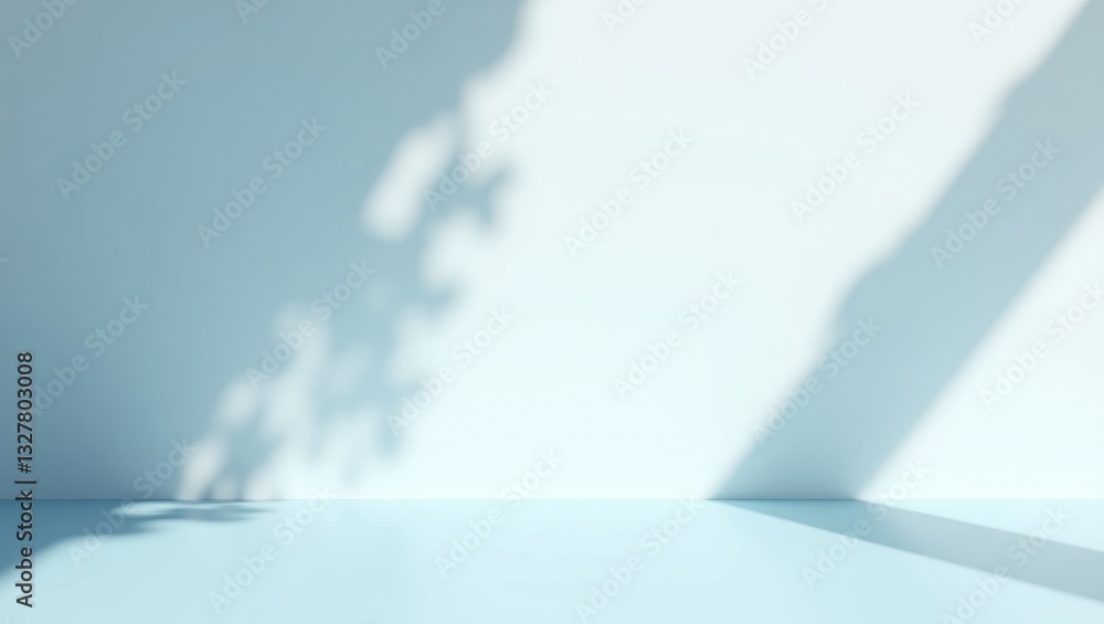 Poster soft sunlight streams through tree leaves, creating gentle shadows and forming an abstract pattern o