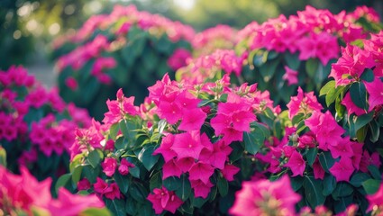 Fototapeta premium Bougainvillea flowers in full bloom. Very impressive to view in vibrant color.