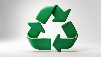 Obraz premium Green recycle symbol isolated on a transparent background.