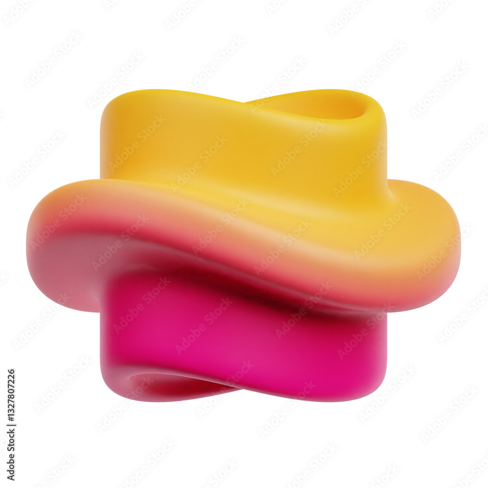 Poster gradient abstract shape 3d icon isolated on the transparent background