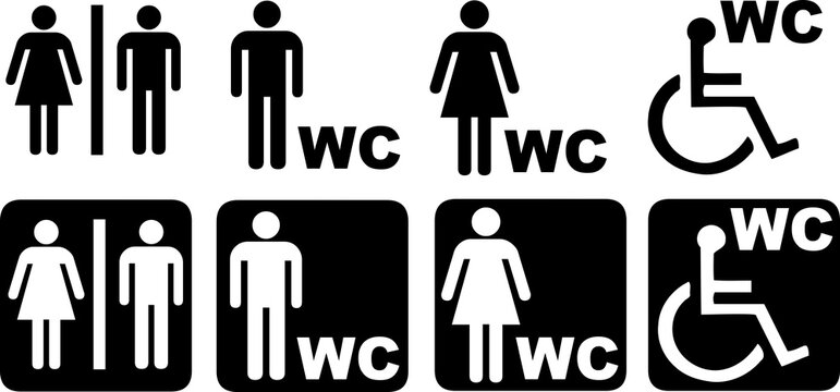 WC Symbole, signs, icons, sanit&auml;r, piktogram