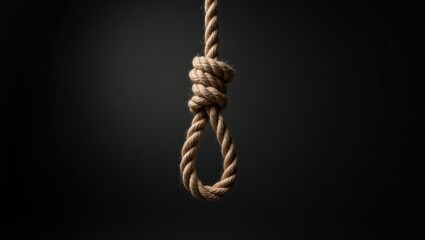 Old rope featuring a hangman's noose in high resolution.