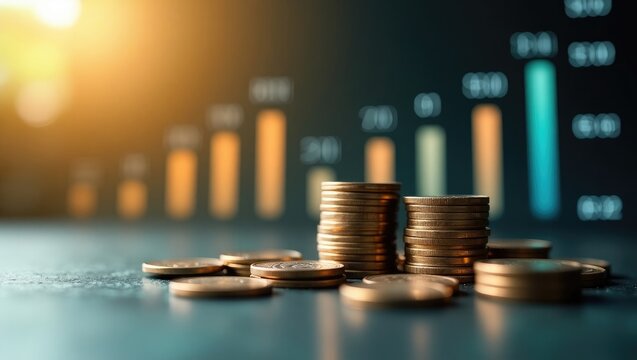 Stock market or forex trading graph along with a candlestick chart appropriate for the concept of financial investment. Background of economy trends for business ideas and all artwork design. Abstr...
