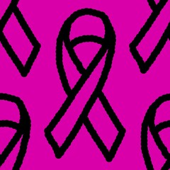 Breast cancer month seamless pink ribbon day mammogram pattern for medical accessories and medicine textiles