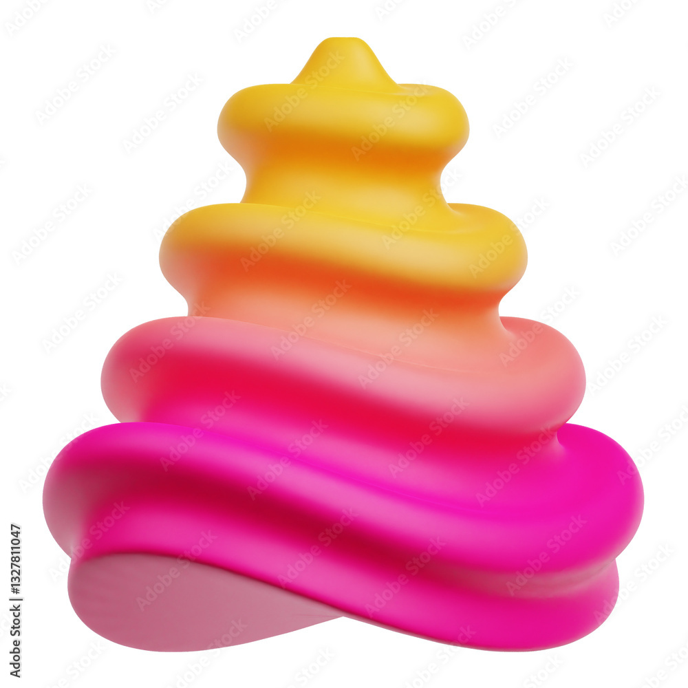 Poster gradient abstract shape 3d icon isolated on the transparent background