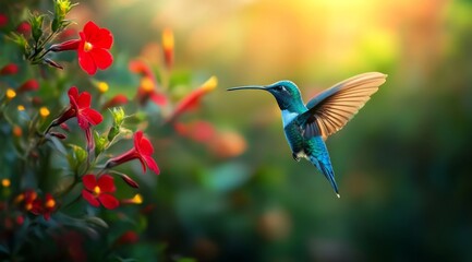 Naklejka premium hummingbird in flight