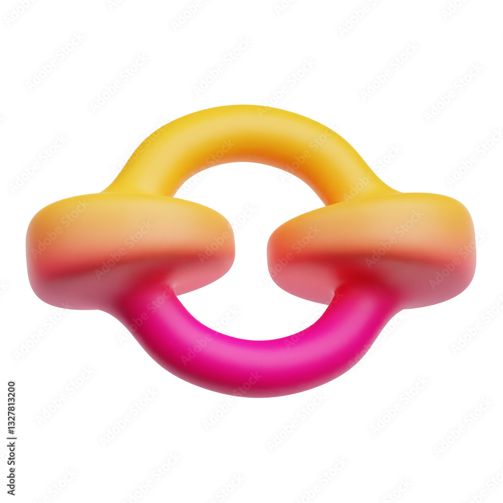 Poster gradient abstract shape 3d icon isolated on the transparent background