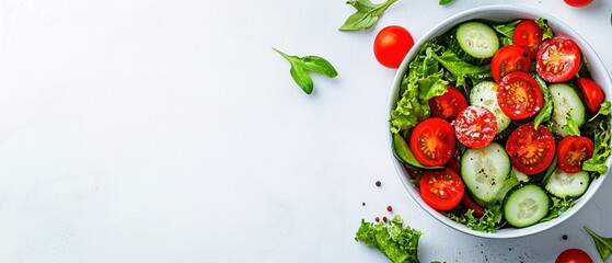 Refreshing Summer Salad: Tomatoes, Cucumbers, and Lettuce