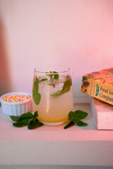 mojito cocktail on wooden table