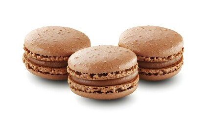 three macaroons isolate on white background