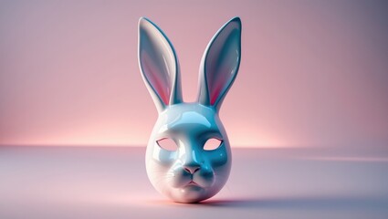 Obraz premium Fashion rabbit mask. Cosplay clubbing hipster aesthetic.