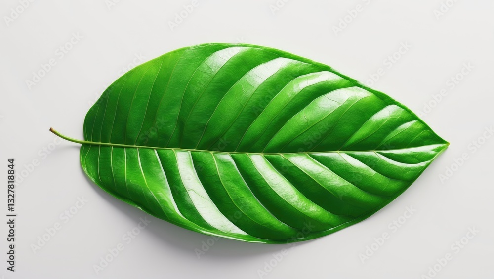Aufkleber green mango leaf on a white background in isolation.