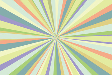 Pop art radial colorful comics book magazine cover. Striped color digital background. Cartoon funny retro pattern strip mock up. Vector halftone illustration. Sunburst, starburst shape.