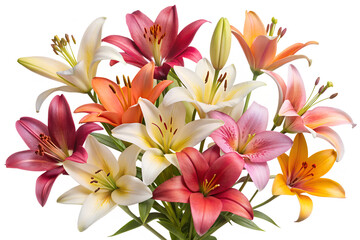 Naklejka premium bouquet of pink lilies