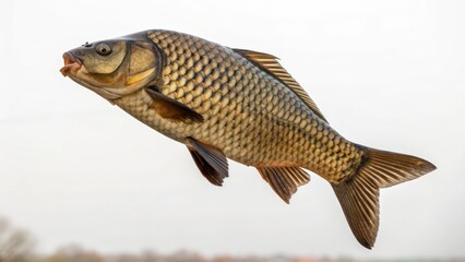 Fototapeta premium Carp Fish on White Background