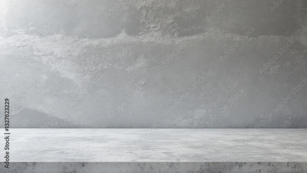 Poster modern grey limestone texture backdrop illuminated in white light, featuring a polished empty wall d
