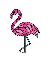 Geometric Pink Flamingo Illustration - Modern Art Design