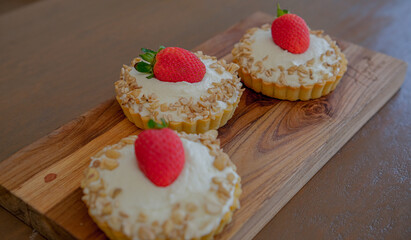 strawberry muffins on a plate