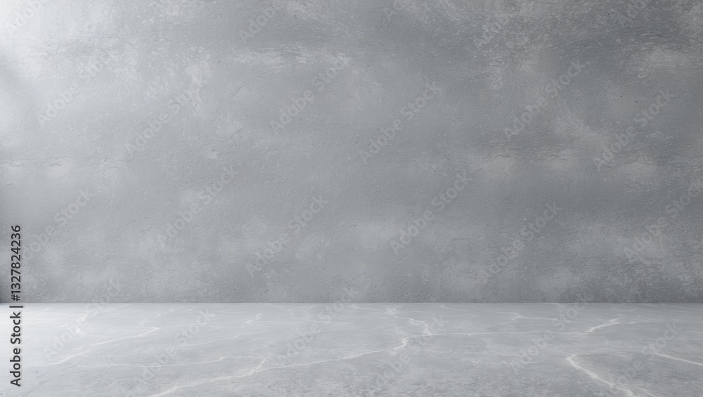 Poster modern grey limestone texture backdrop illuminated by white light, featuring a polished empty wall. 