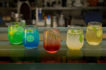 cocktail with ice and lime