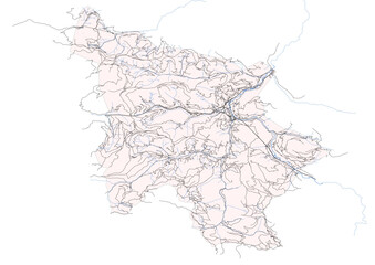 vector map of highways and buildings in andrijevica municipality of montenegro country
