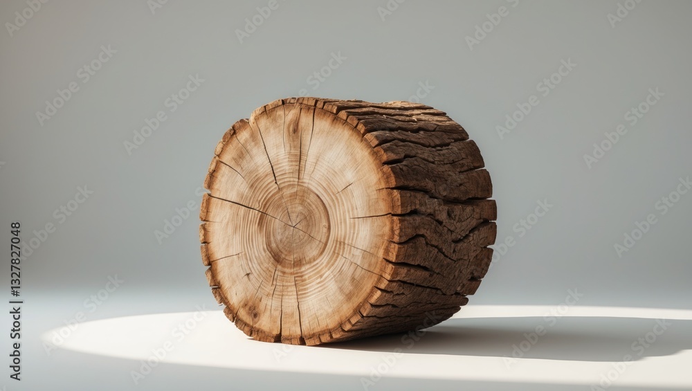 Poster empty tree trunk for product display. isolated against a white background.