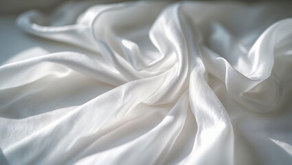 Blurred white silk material. Elegant and lightweight organza with a satin sheen is ideal for structured and bulky projects.